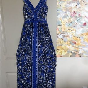 INC Blue/Black/White Casual Summer Dress